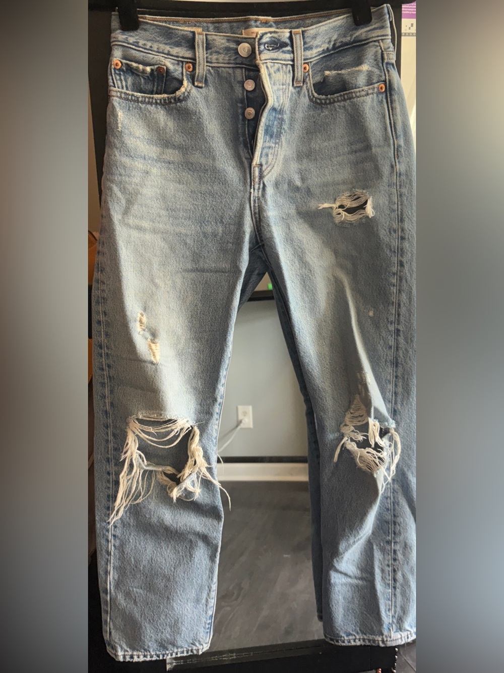Levi’s Distressed Button-Fly Jeans